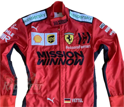 2020 Sebastian Vettel Ferrari Mission Winnow F1 Embroidered Racing suit - Ex Race Gear