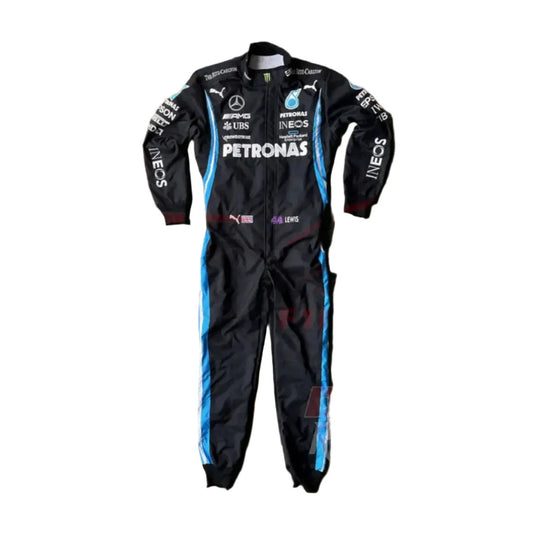 2021 Lewis Hamilton Mercedes Benz F1 Embroidered Race Suit - Speedxcrafts