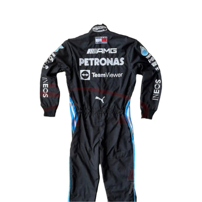 2021 Lewis Hamilton Mercedes Benz F1 Embroidered Race Suit - Speedxcrafts