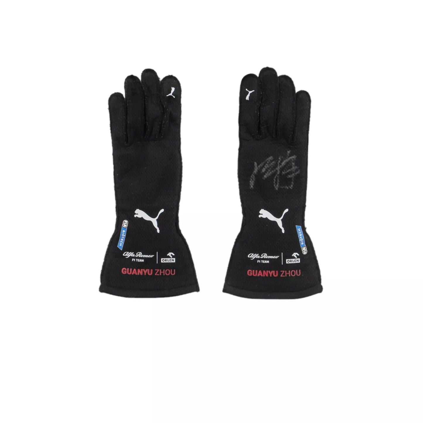 2022 ZHOU GUANYU FORMULA 1 RACE GLOVES - SINGAPORE GP - Ex Race Gear