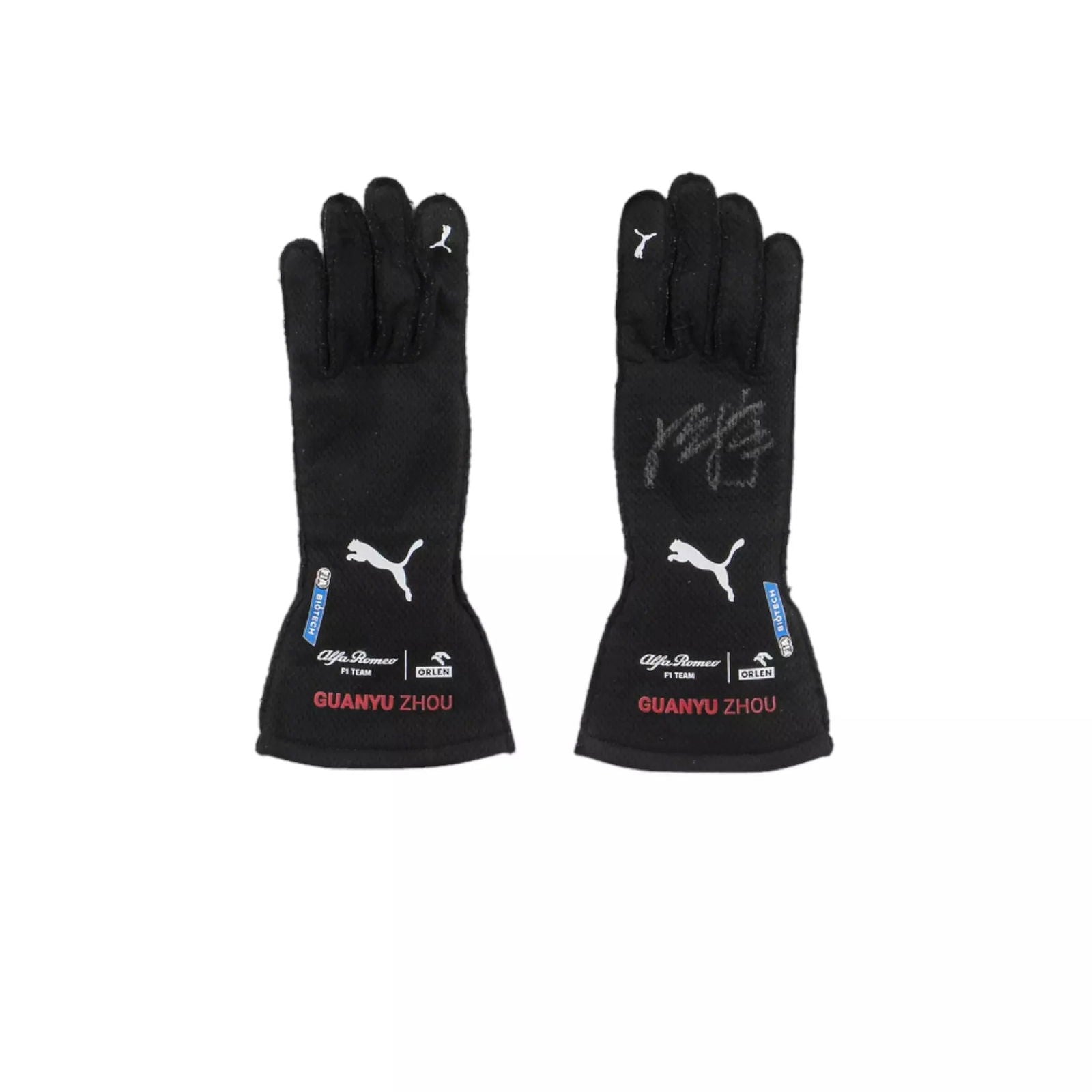 2022 ZHOU GUANYU FORMULA 1 RACE GLOVES - SINGAPORE GP - Ex Race Gear