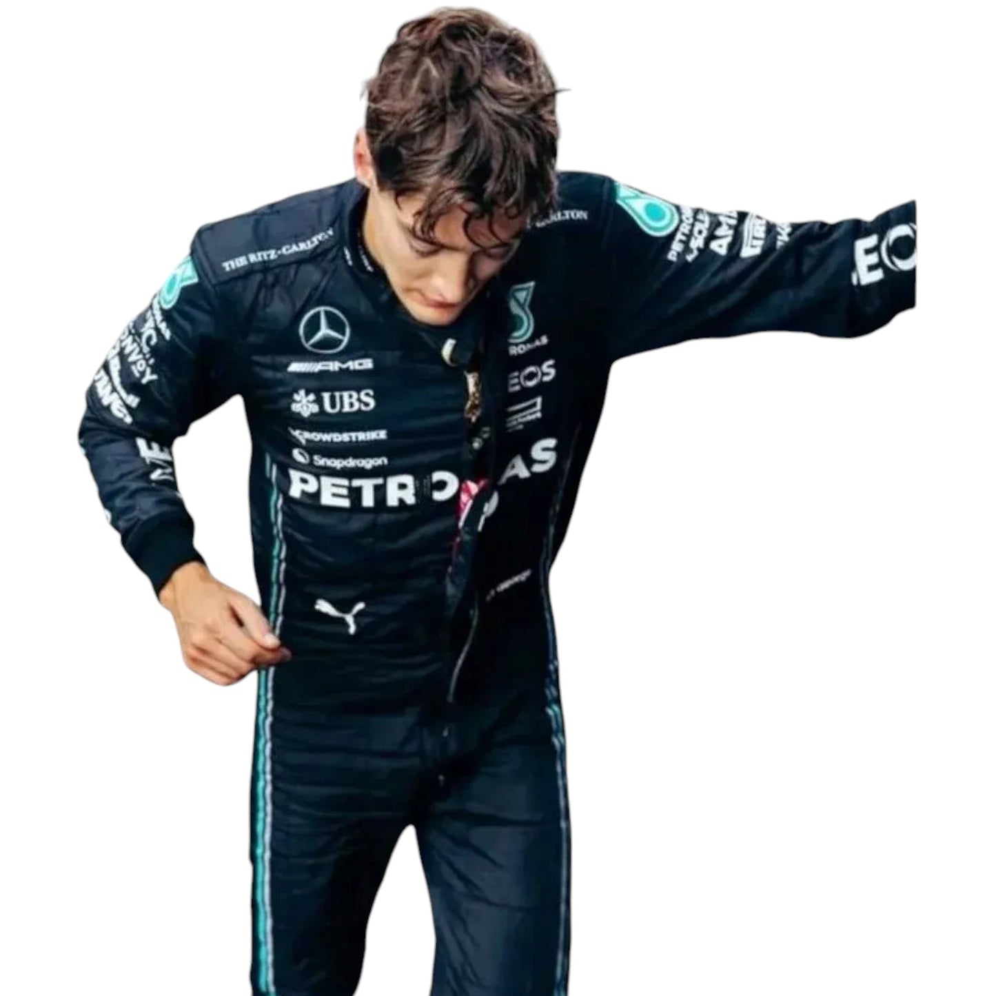 2023 George Russell Mercedes Petronas F1 Replica Racing Suit Ex Race Gear