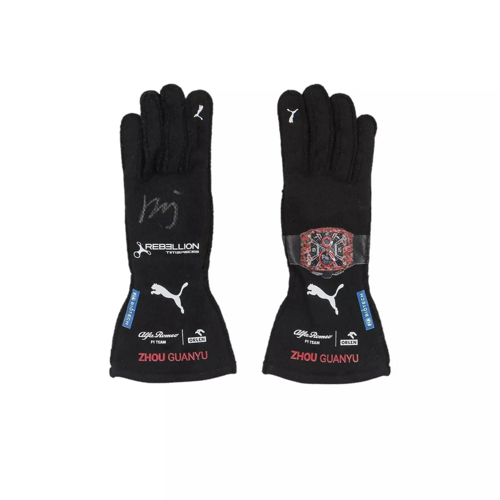 2023 Zhou Guanyu Replica Alfa Romeo F1 Race Gloves | Ex Race Gear
