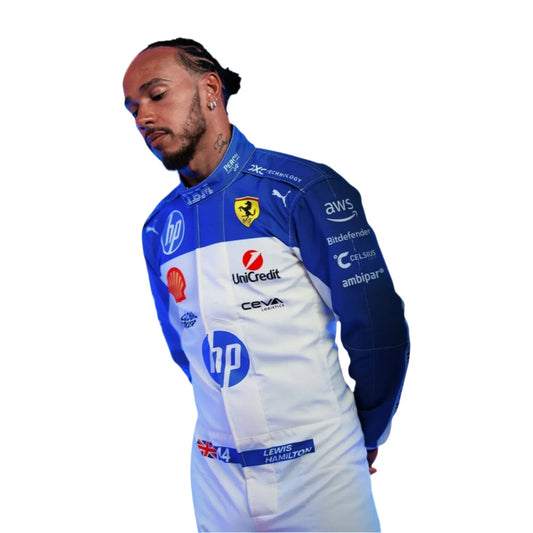 2025 Lewis Hamilton Ferrari Racing Miami GP Race Suit DASH RACEGAER