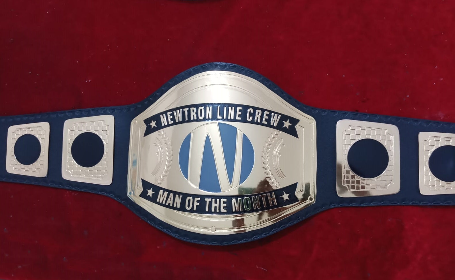 Custom Name and Newtron Line Crew Logo Wrestling Championship Belt poshleathers-14b7