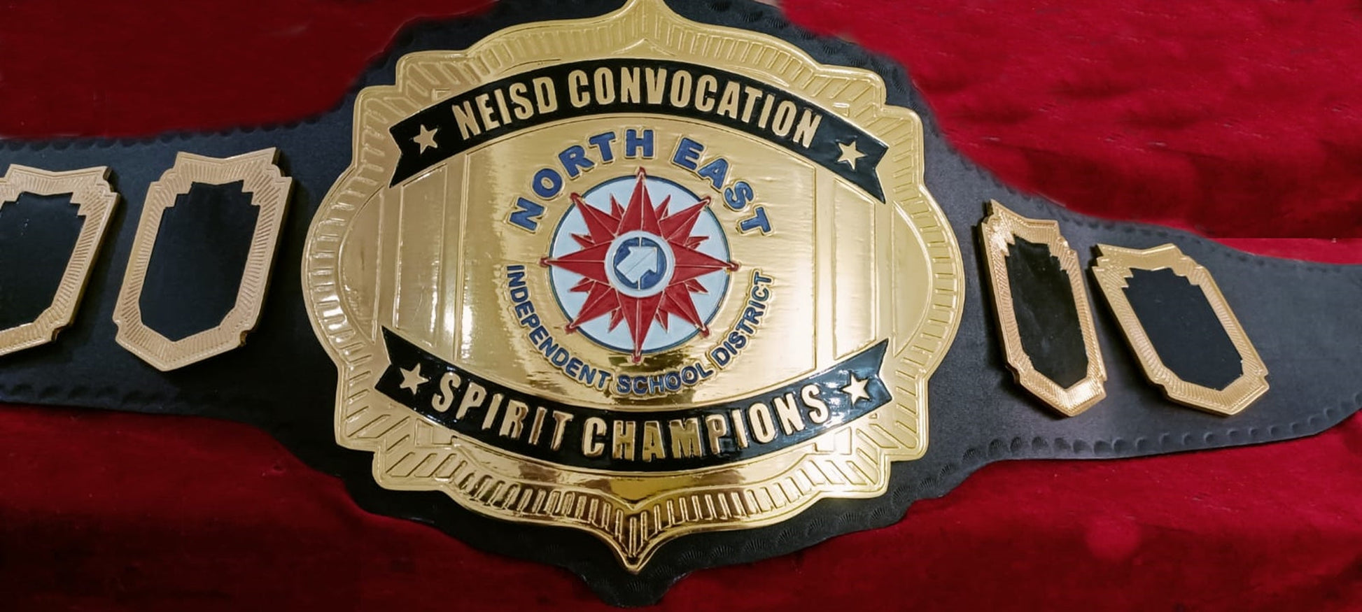 Custom Name and North East Independent School District Logo Wrestling Championship Belt poshleathers-14b7
