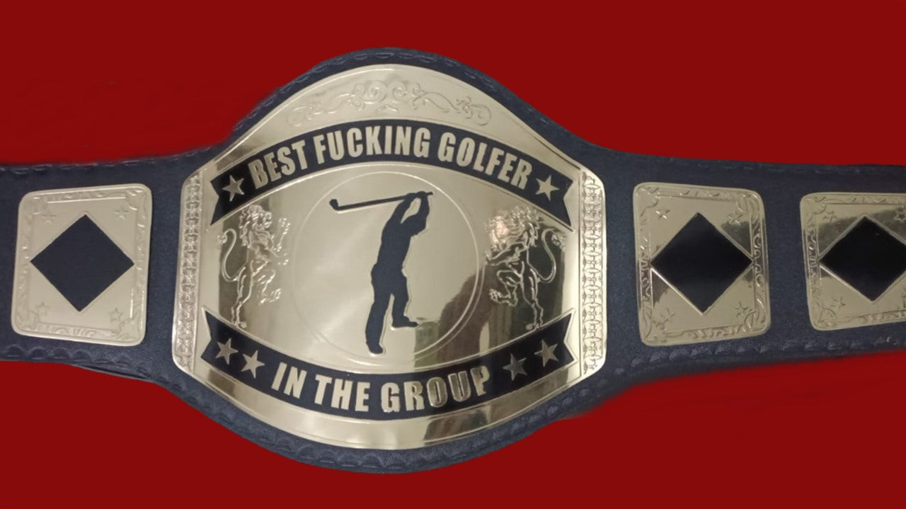 Custom Name and Golf Player Logo Wrestling Championship Belt poshleathers-14b7