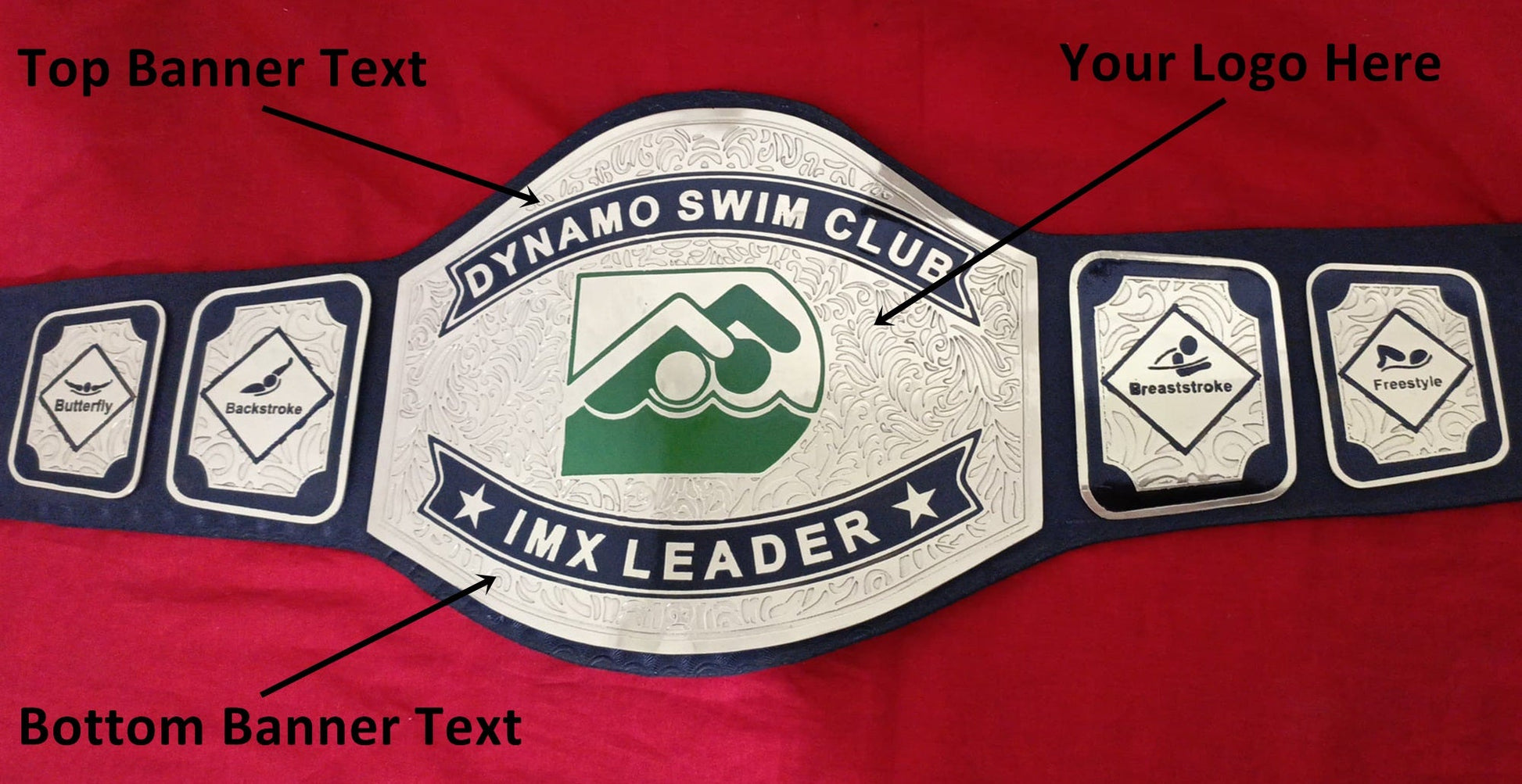 Custom Name and Dynamo Swim Club Logo Wrestling Championship Belt - Customize Wrestling Belts