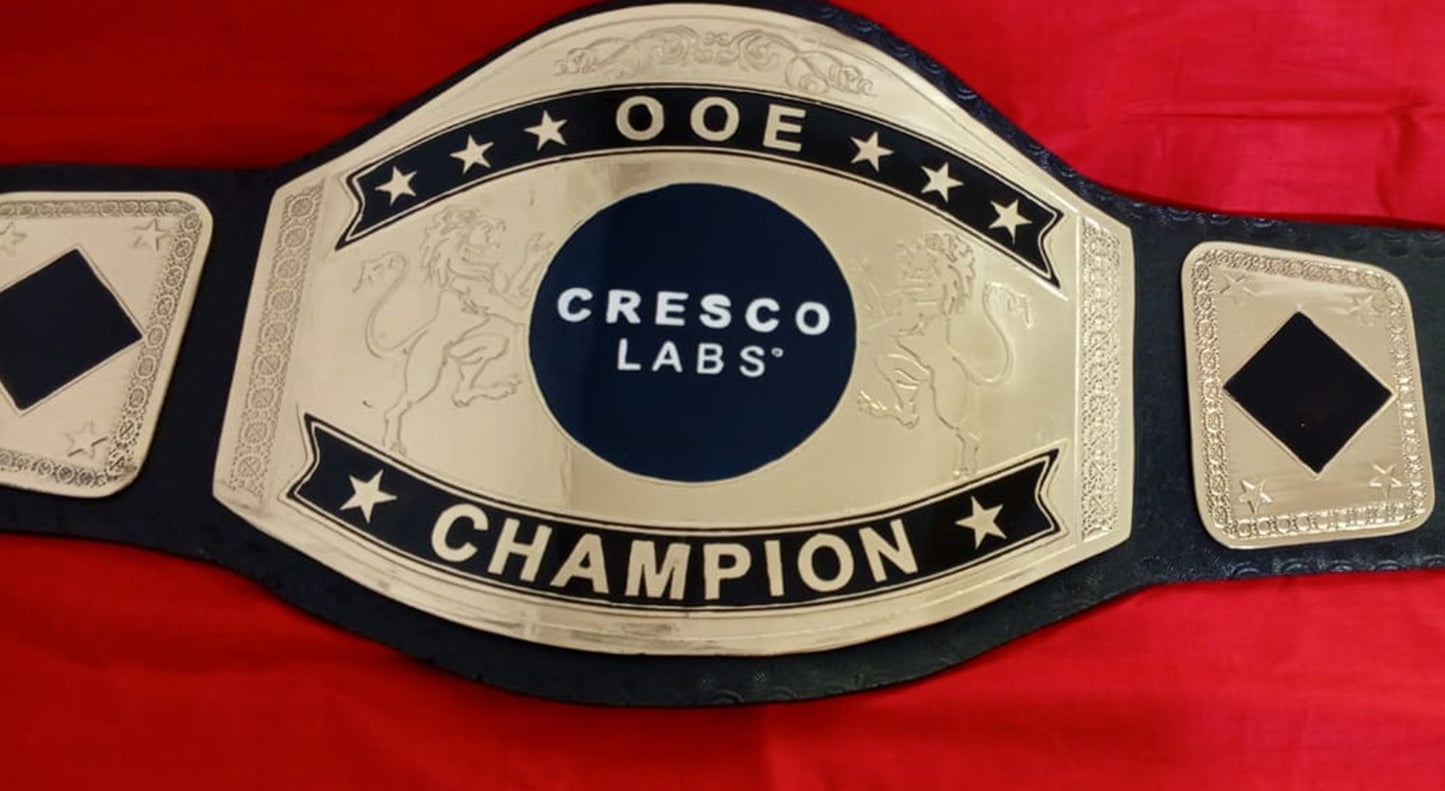 Custom Name and Cresco Labs Logo Wrestling Championship Belt poshleathers-14b7