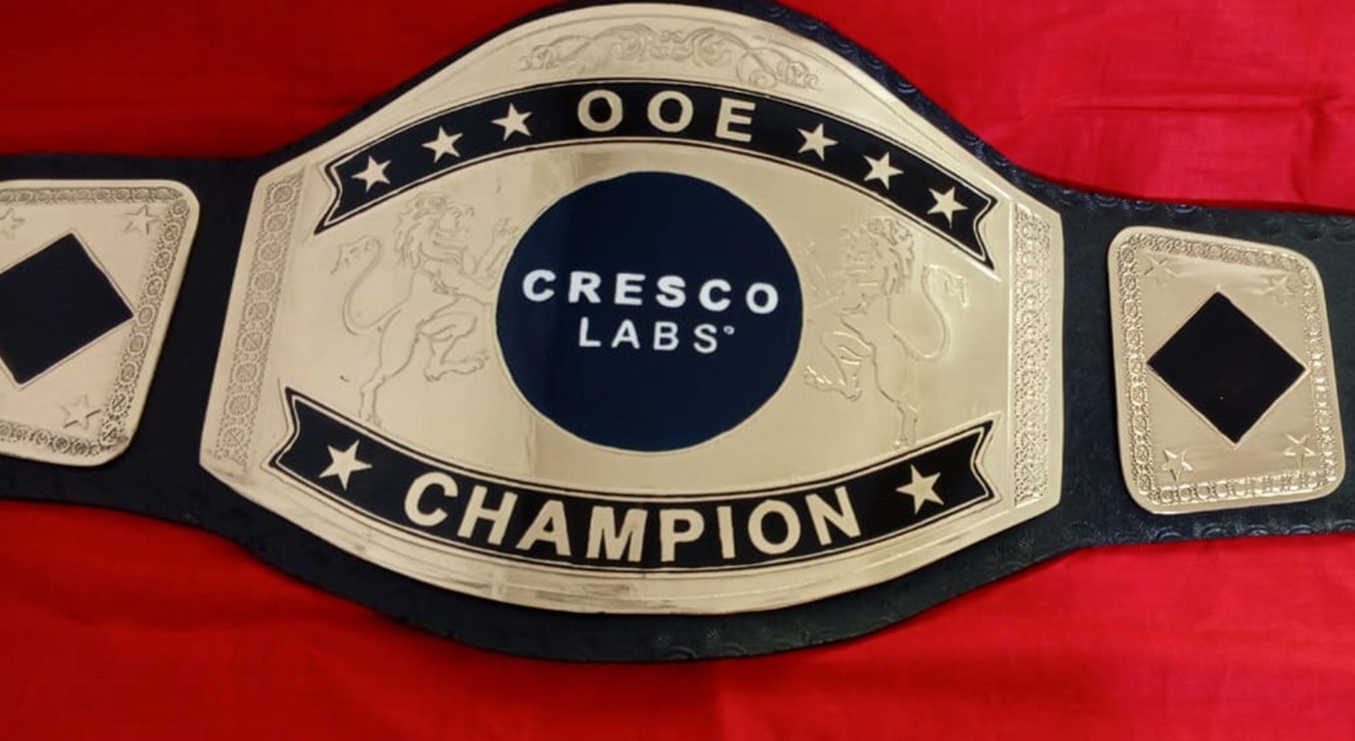 Custom Name and Cresco Labs Logo Wrestling Championship Belt poshleathers-14b7