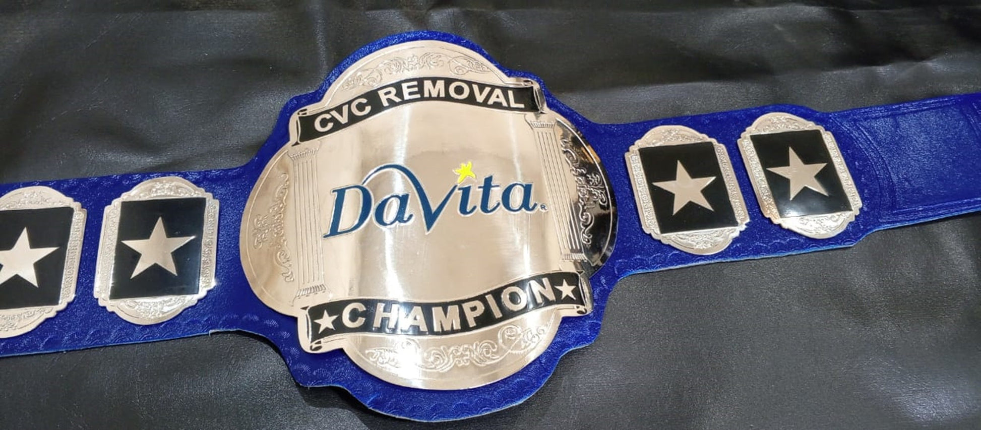 Custom Name and Davita Logo Wrestling Championship Belt poshleathers-14b7