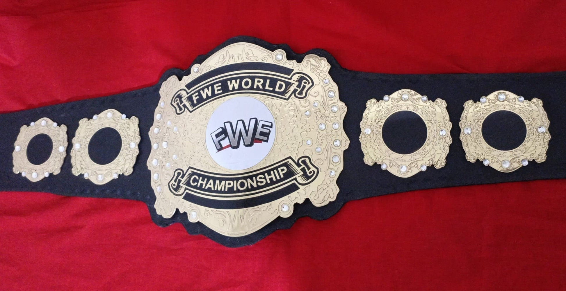 Custom Name and FWE Logo Wrestling Championship Belt poshleathers-14b7