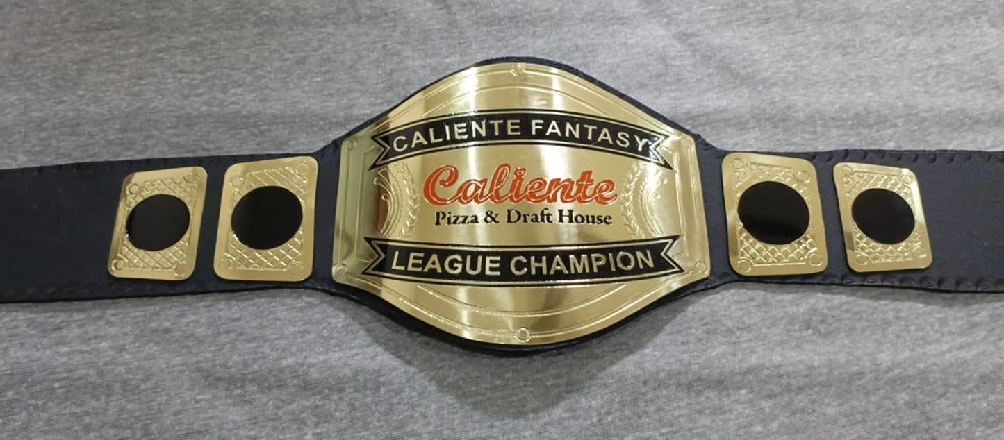 Custom Name and Caliente Logo Wrestling Championship Belt poshleathers-14b7