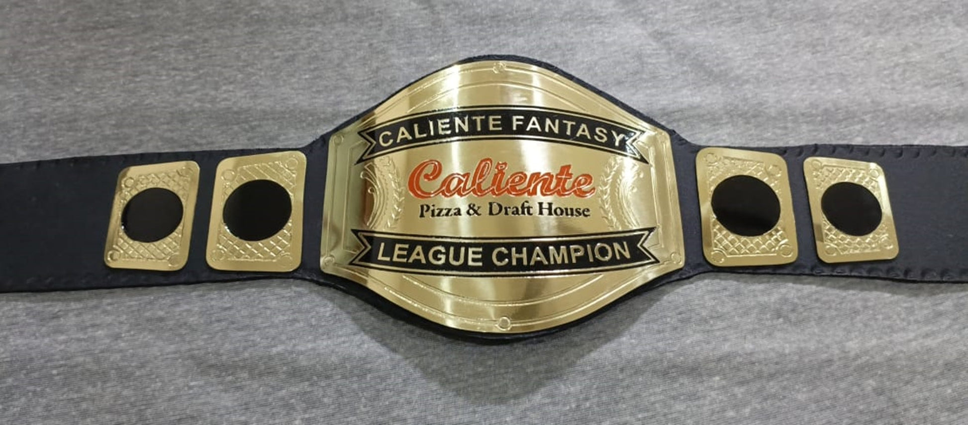 Custom Name and Caliente Logo Wrestling Championship Belt poshleathers-14b7