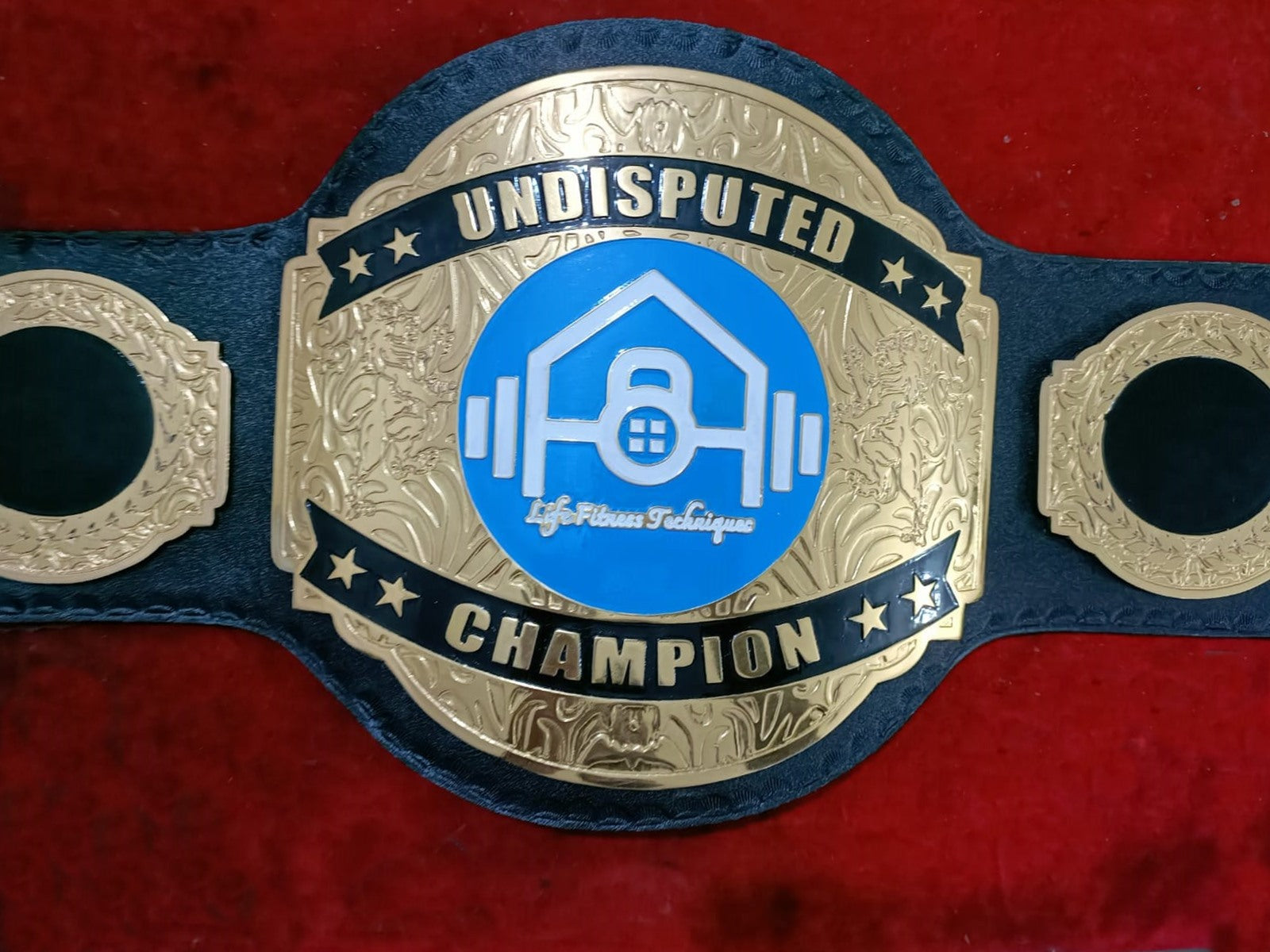 Custom Name and Life Fitness Technique Logo Wrestling Championship Belt poshleathers-14b7