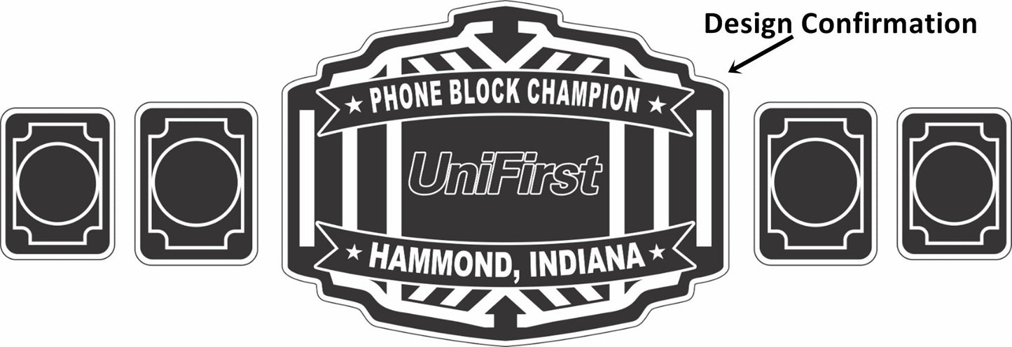 Custom UniFirst Logo Wrestling Championship Belt poshleathers-14b7