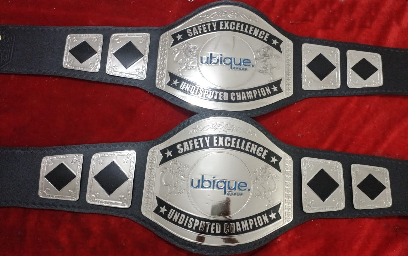 Custom Name and Ubique Group Logo Wrestling Championship Belt poshleathers-14b7