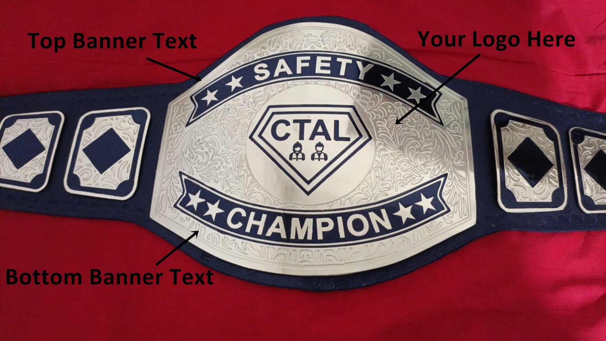 Custom Name and CTAL Safety Logo For Your Firm Wrestling Championship Belt - Customize Wrestling Belts
