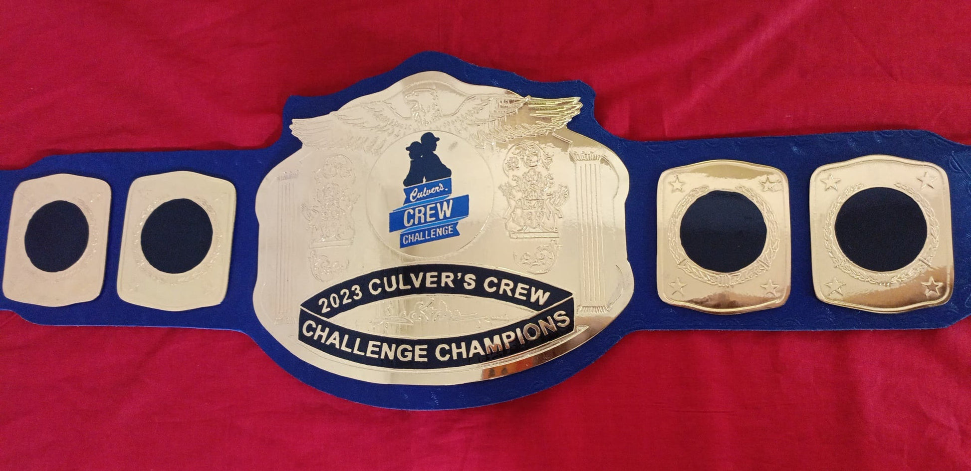 Custom Name and Crew Culvers Challenge Logo Wrestling Championship Belt poshleathers-14b7