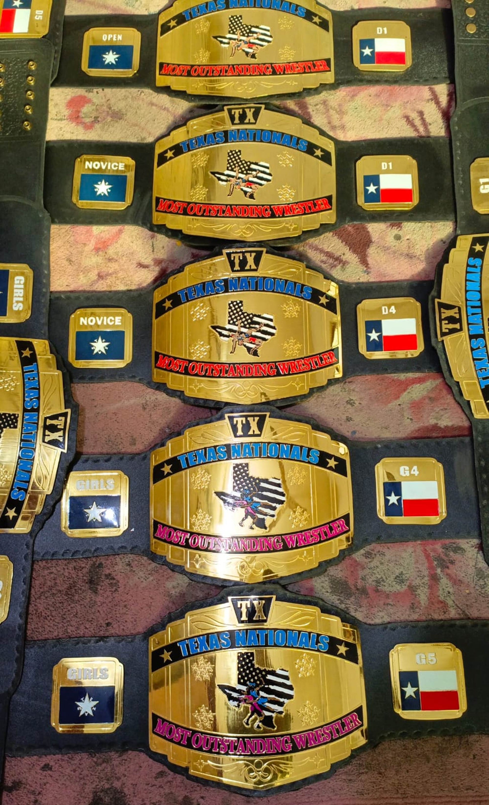 Custom Texas ChampionShip Wrestling Belt poshleathers-14b7