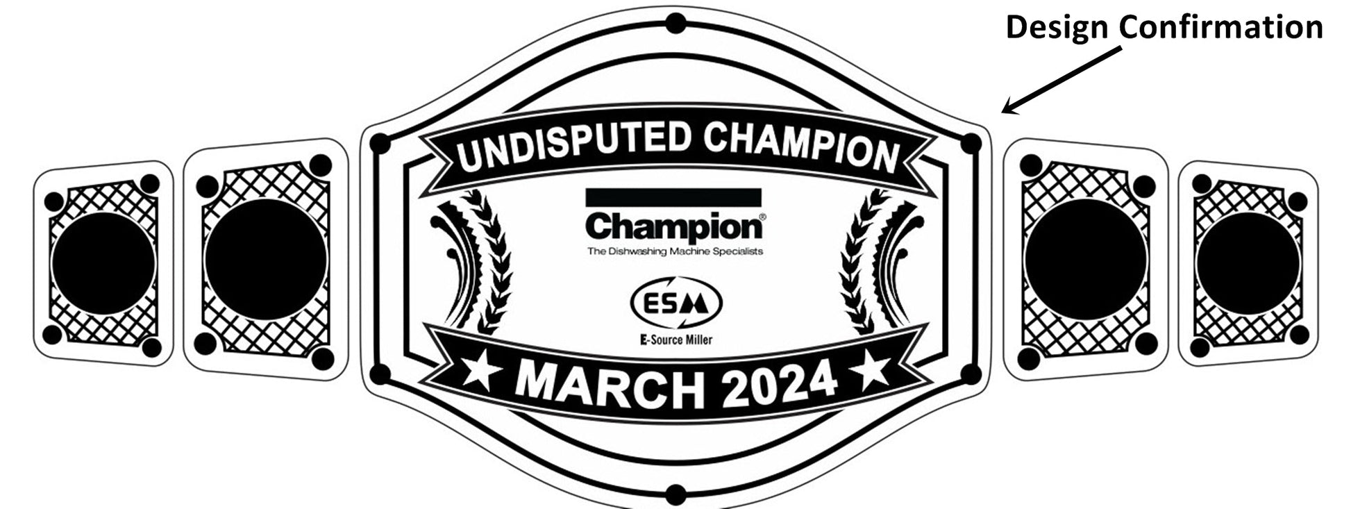 Custom Name and ESM Logo Wrestling Championship Belt poshleathers-14b7
