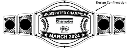 Custom Name and ESM Logo Wrestling Championship Belt poshleathers-14b7