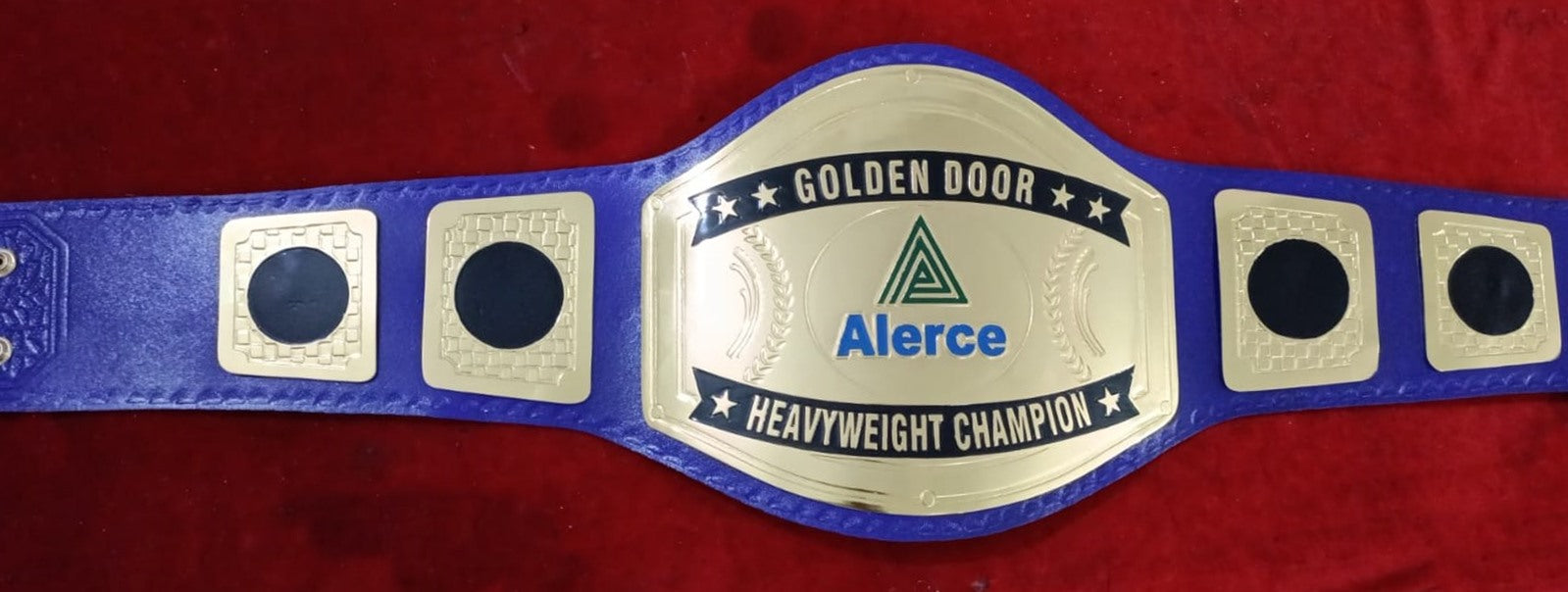Custom Name and Green Triangle Logo Wrestling Championship Belt poshleathers-14b7