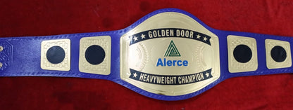 Custom Name and Green Triangle Logo Wrestling Championship Belt poshleathers-14b7