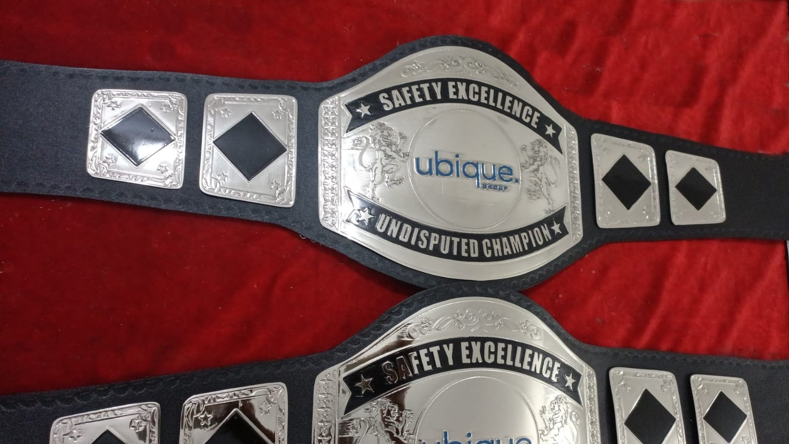 Custom Name and Ubique Group Logo Wrestling Championship Belt poshleathers-14b7