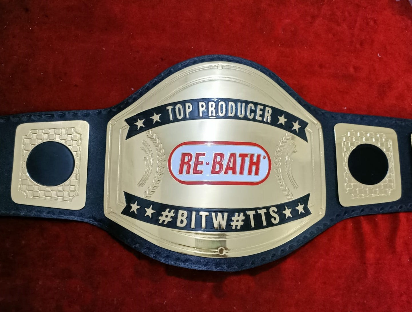 Custom Name and RE BATH Logo Wrestling Championship Belt Customize Wrestling Belts