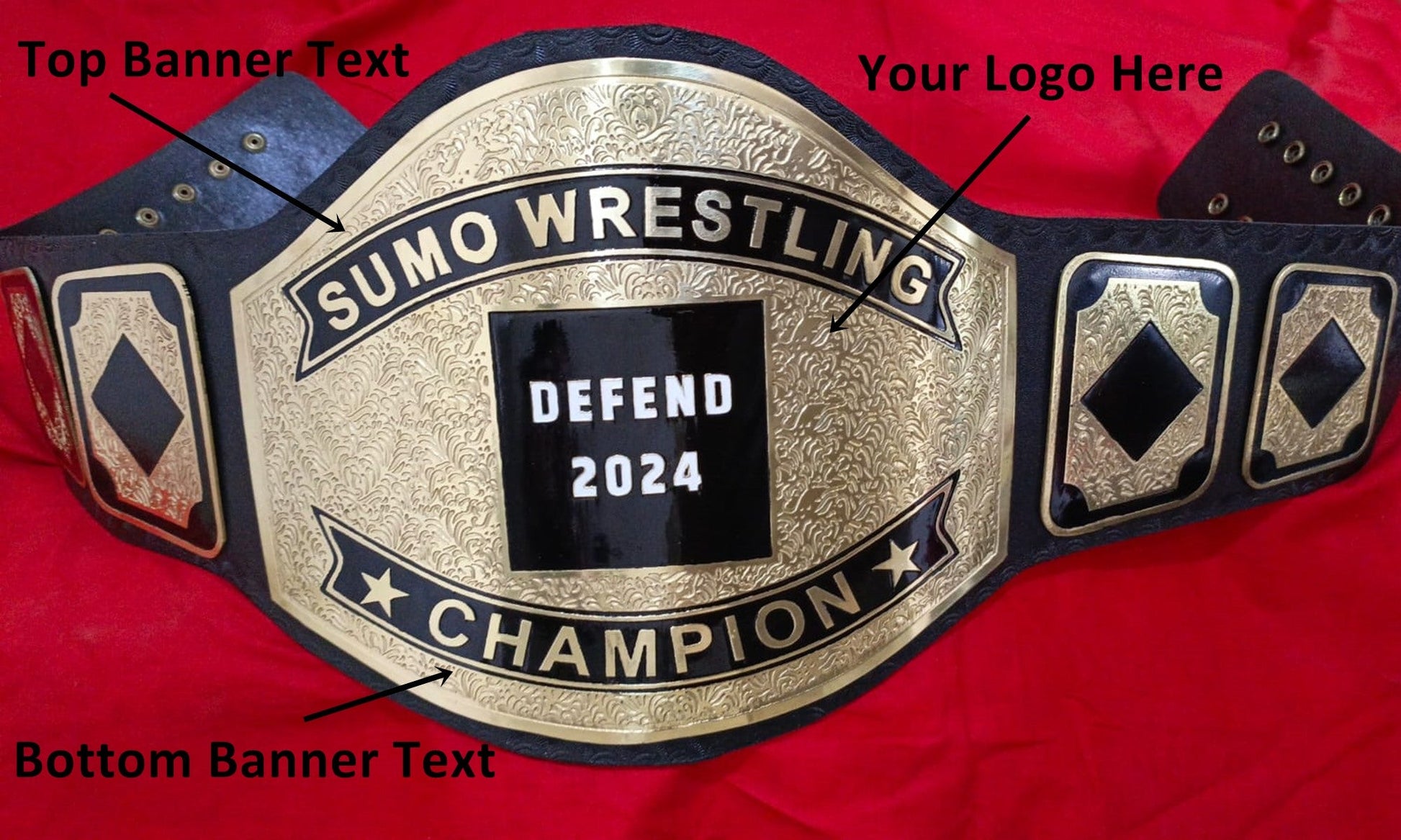 Custom Name and Defend Title 2024 Wrestling Championship Belt - Customize Wrestling Belts