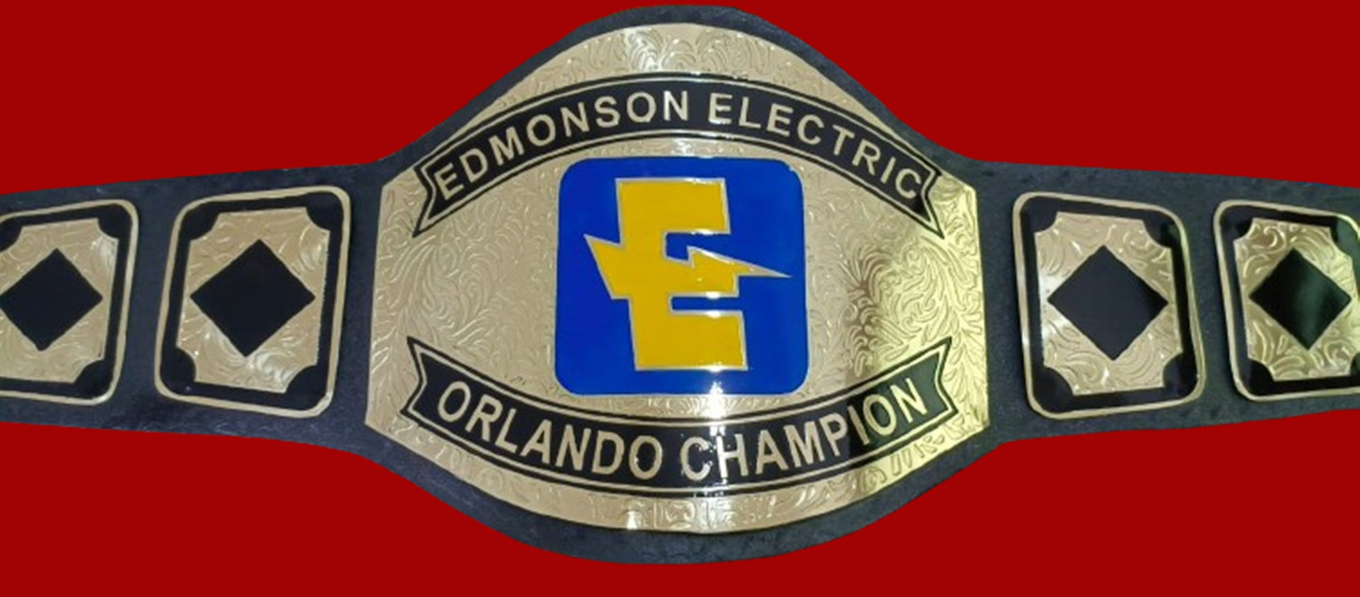 Custom Name and E Spark Logo Wrestling Championship Belt poshleathers-14b7