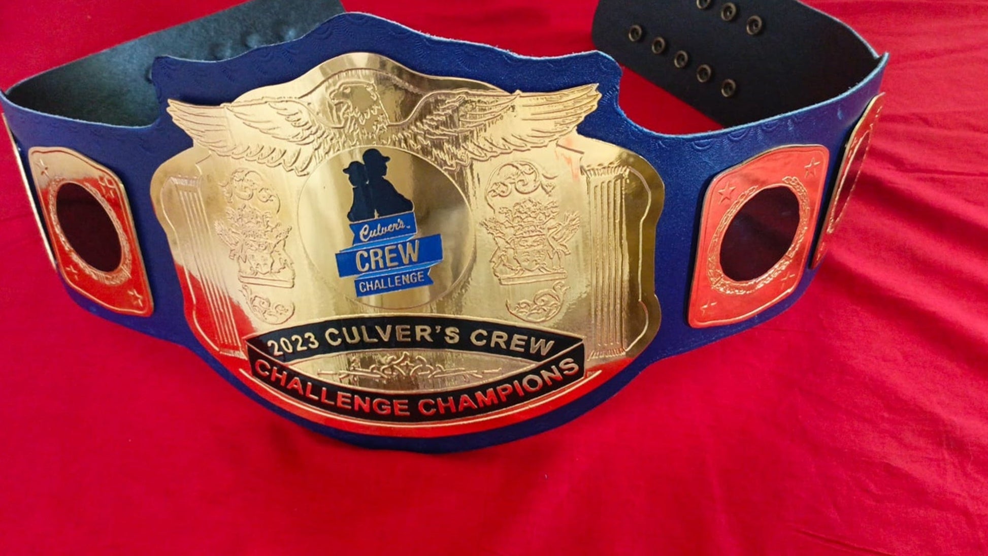 Custom Name and Crew Culvers Challenge Logo Wrestling Championship Belt poshleathers-14b7