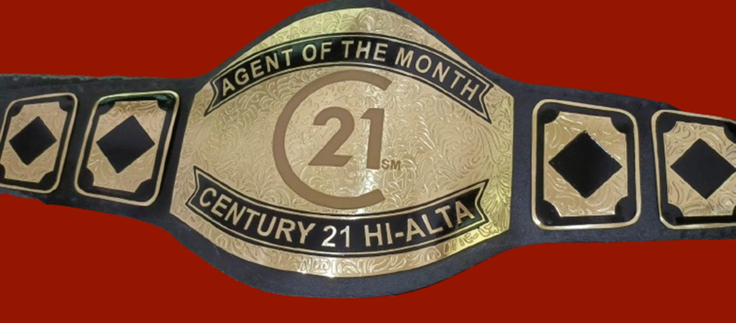 Custom Name and C21 Logo Wrestling Championship Belt poshleathers-14b7