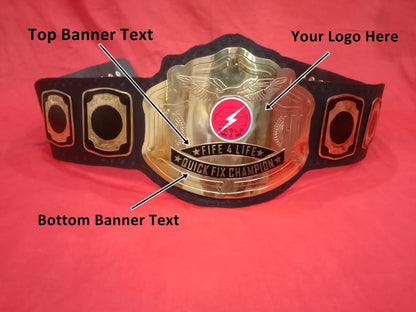 Custom Name and Logo Wrestling Championship Belt poshleathers-14b7