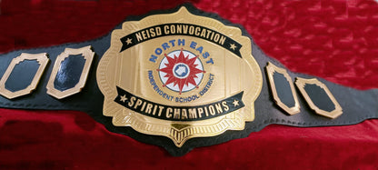Custom Name and North East Independent School District Logo Wrestling Championship Belt poshleathers-14b7