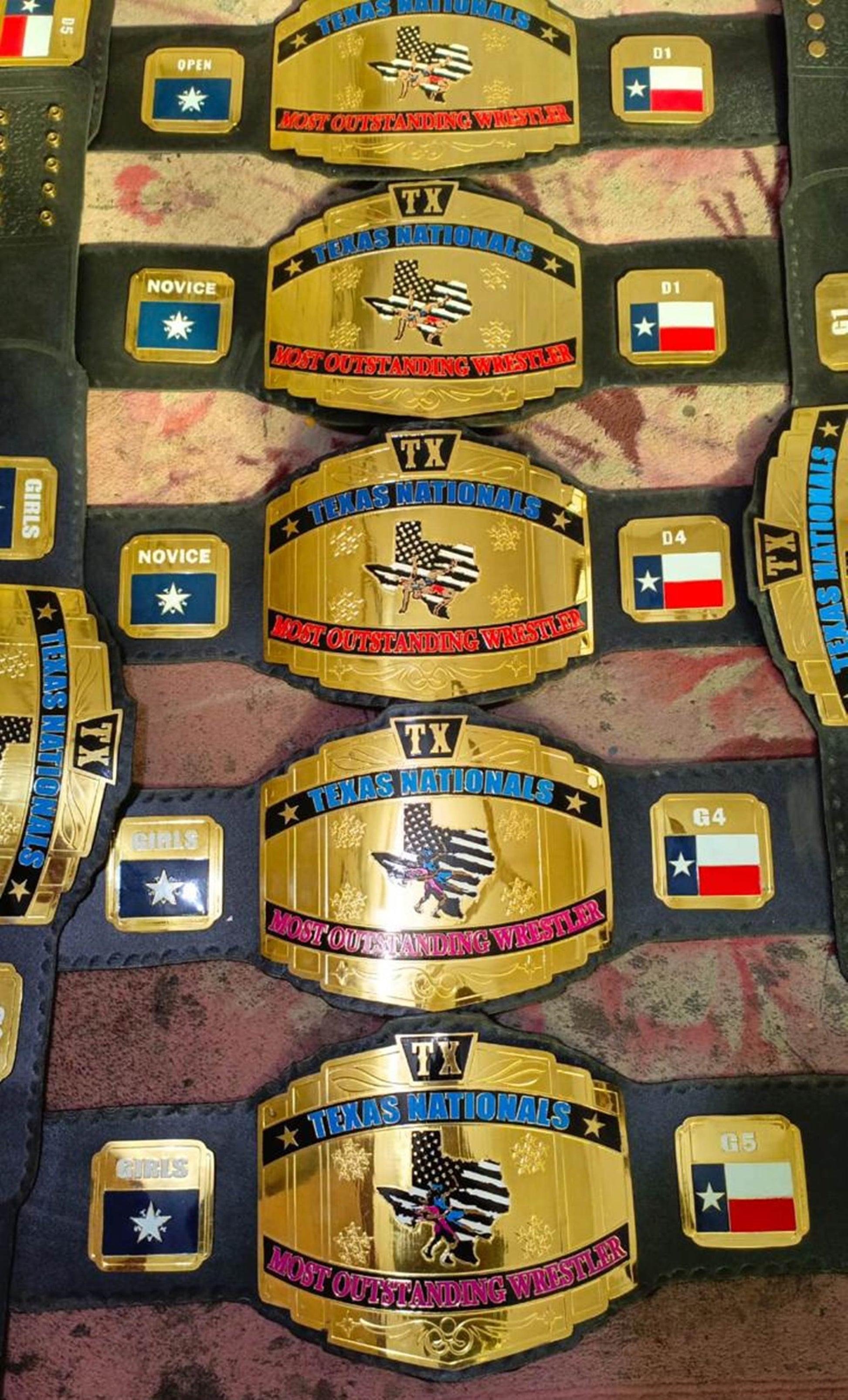 Custom Texas ChampionShip Wrestling Belt poshleathers-14b7