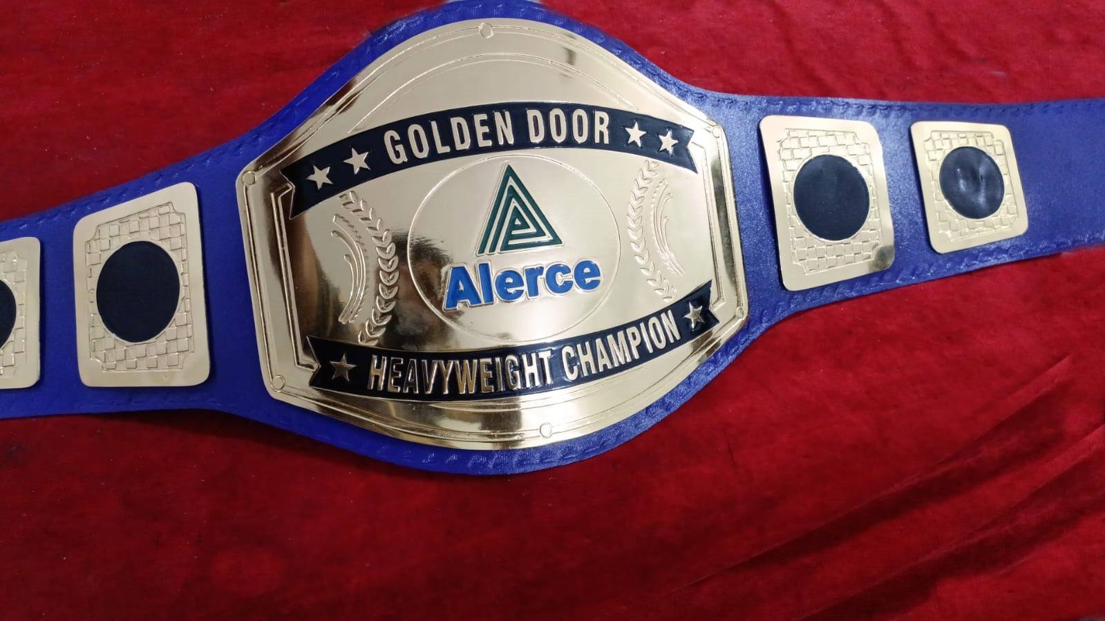 Custom Name and Green Triangle Logo Wrestling Championship Belt poshleathers-14b7