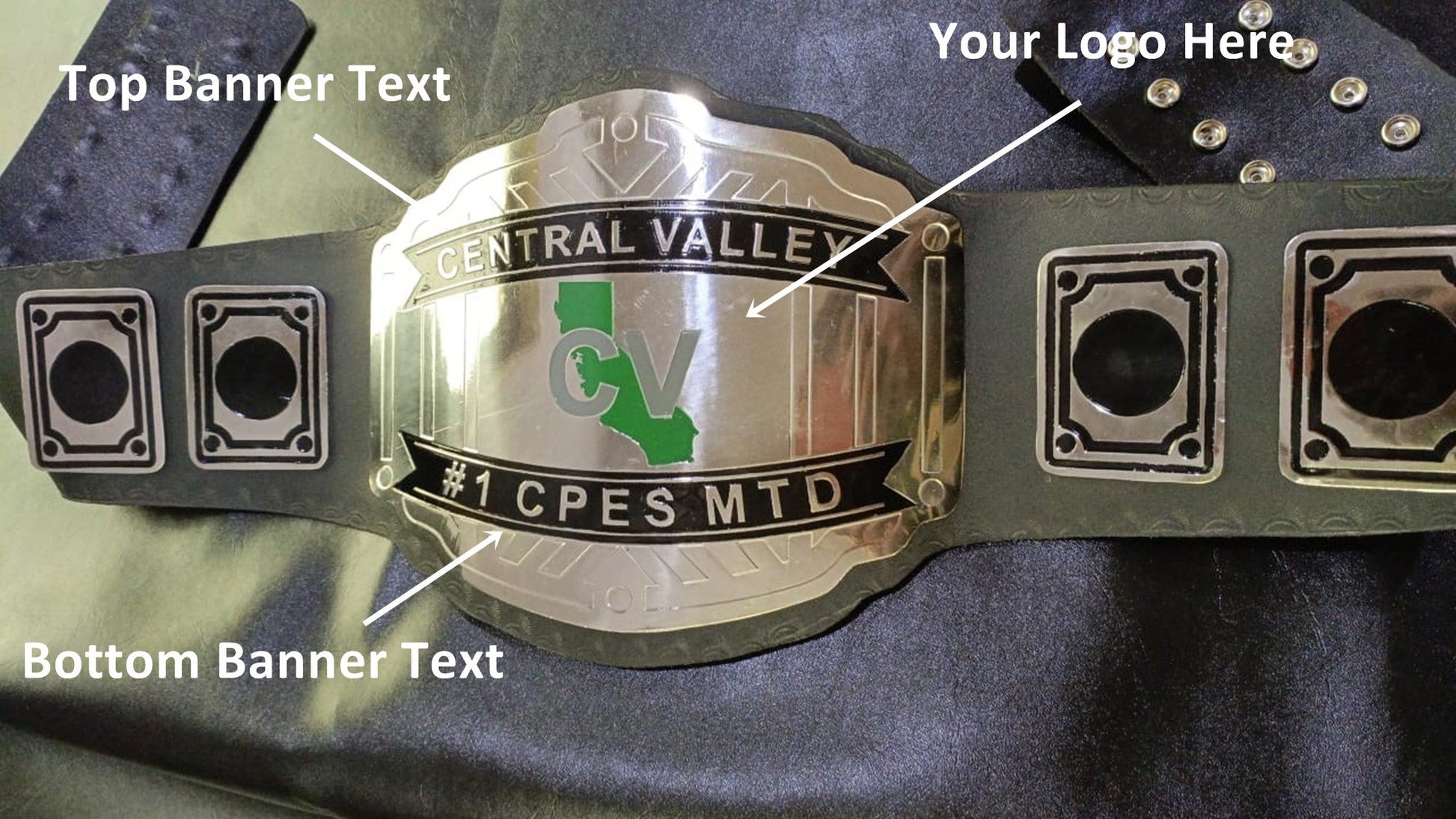 Custom Name and CV Map Logo Wrestling Championship Belt - Customize Wrestling Belts