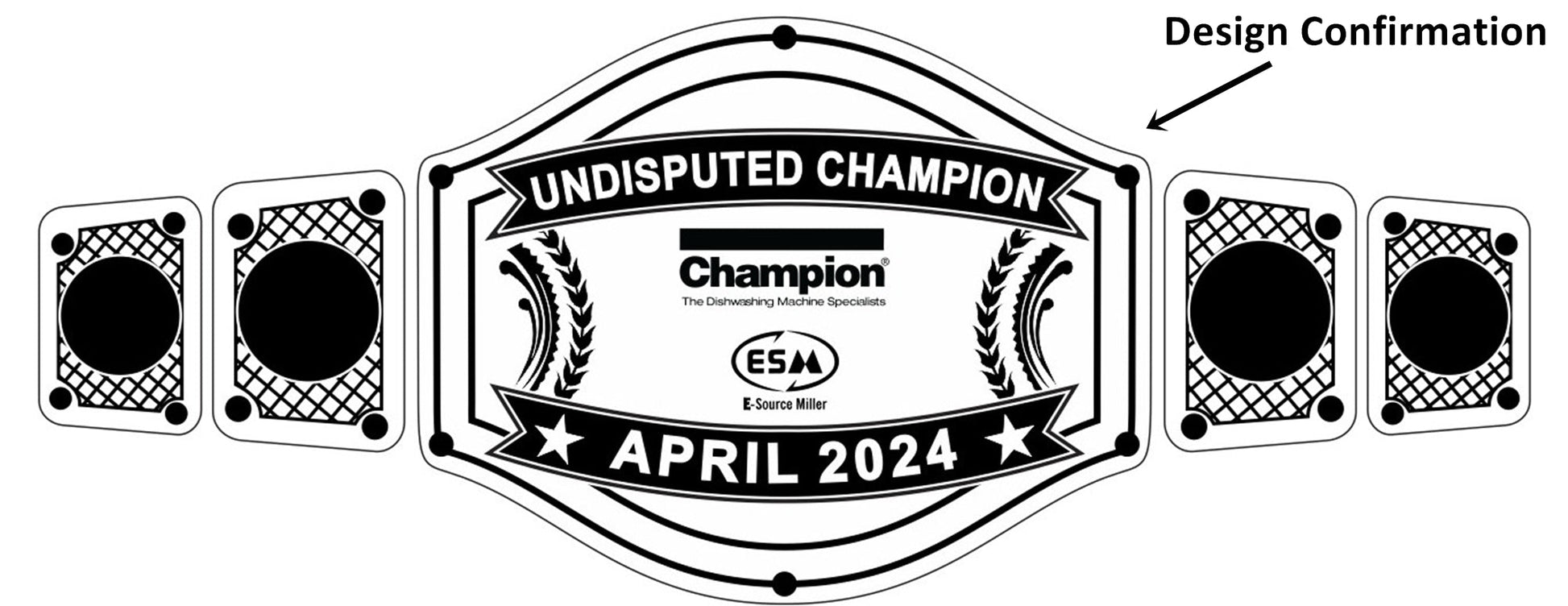 Custom Name and ESM Logo Wrestling Championship Belt poshleathers-14b7