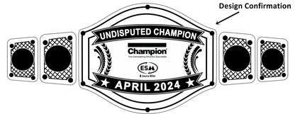 Custom Name and ESM Logo Wrestling Championship Belt poshleathers-14b7