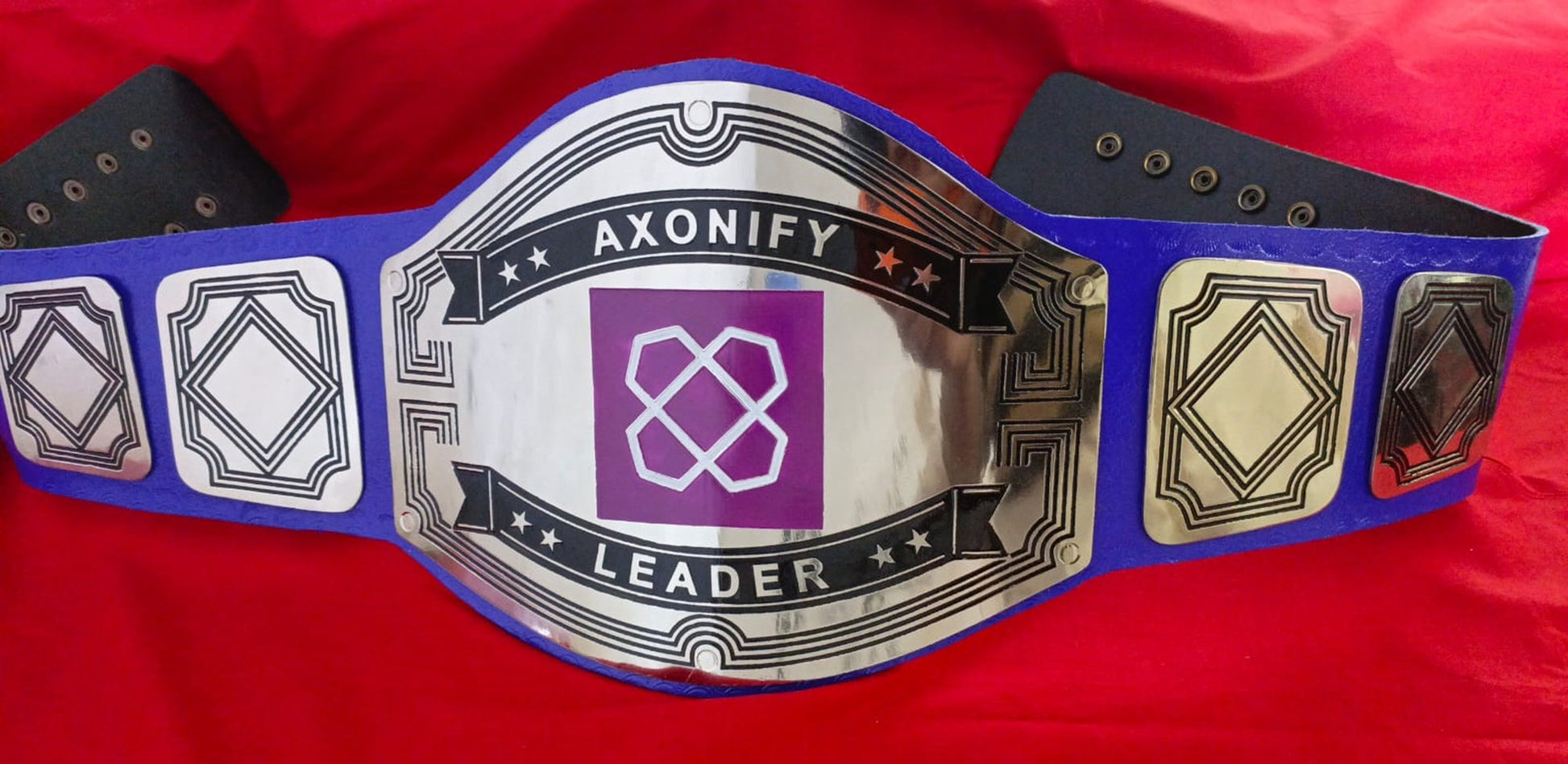 Custom AXonify Logo Wrestling Championship Belt poshleathers-14b7