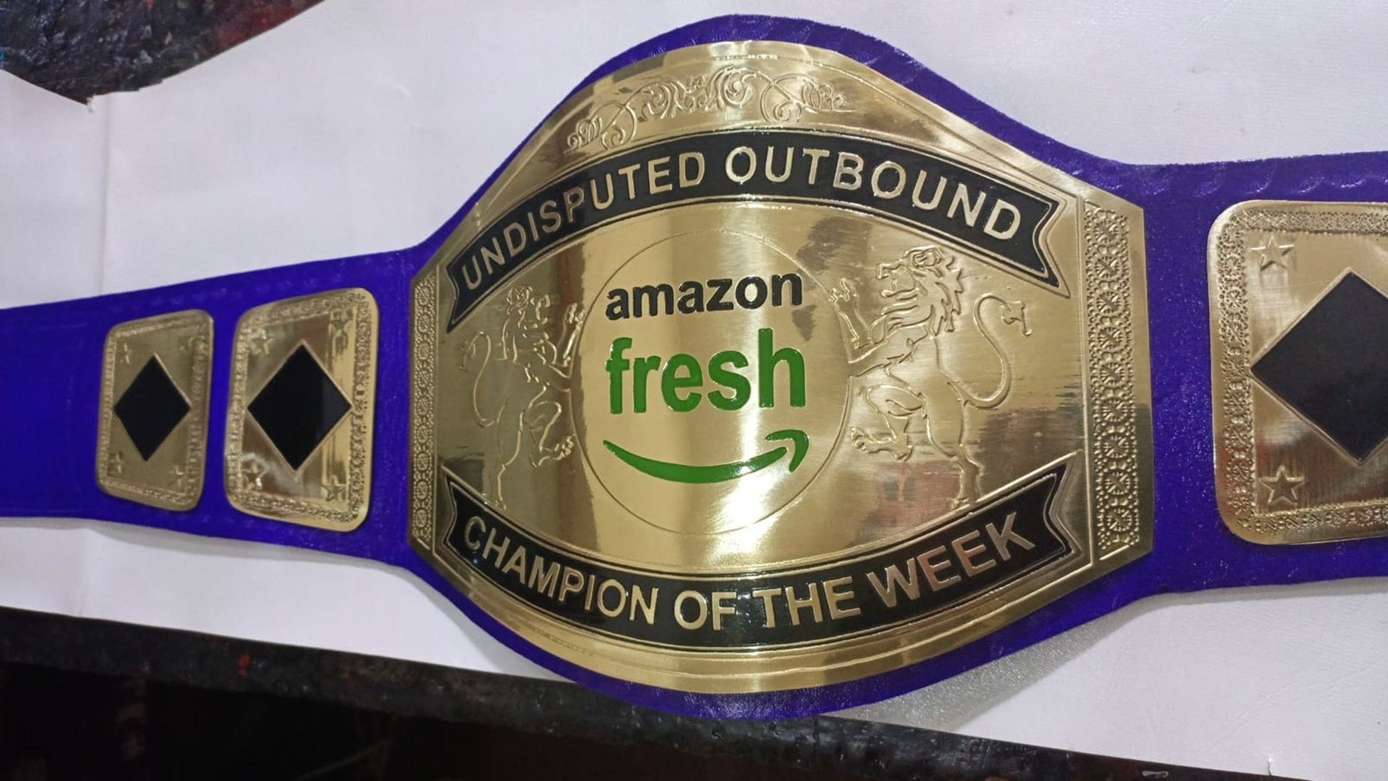 Custom Name and Amz Fresh Logo Wrestling Championship Belt Customize Wrestling Belts