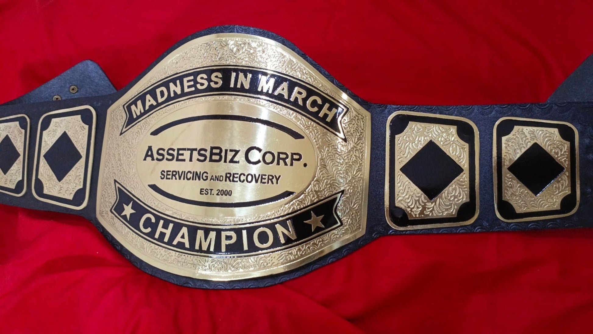 Custom Name and AssetBiz Corp Logo For Your Firm Wrestling Championship Belt Customize Wrestling Belts