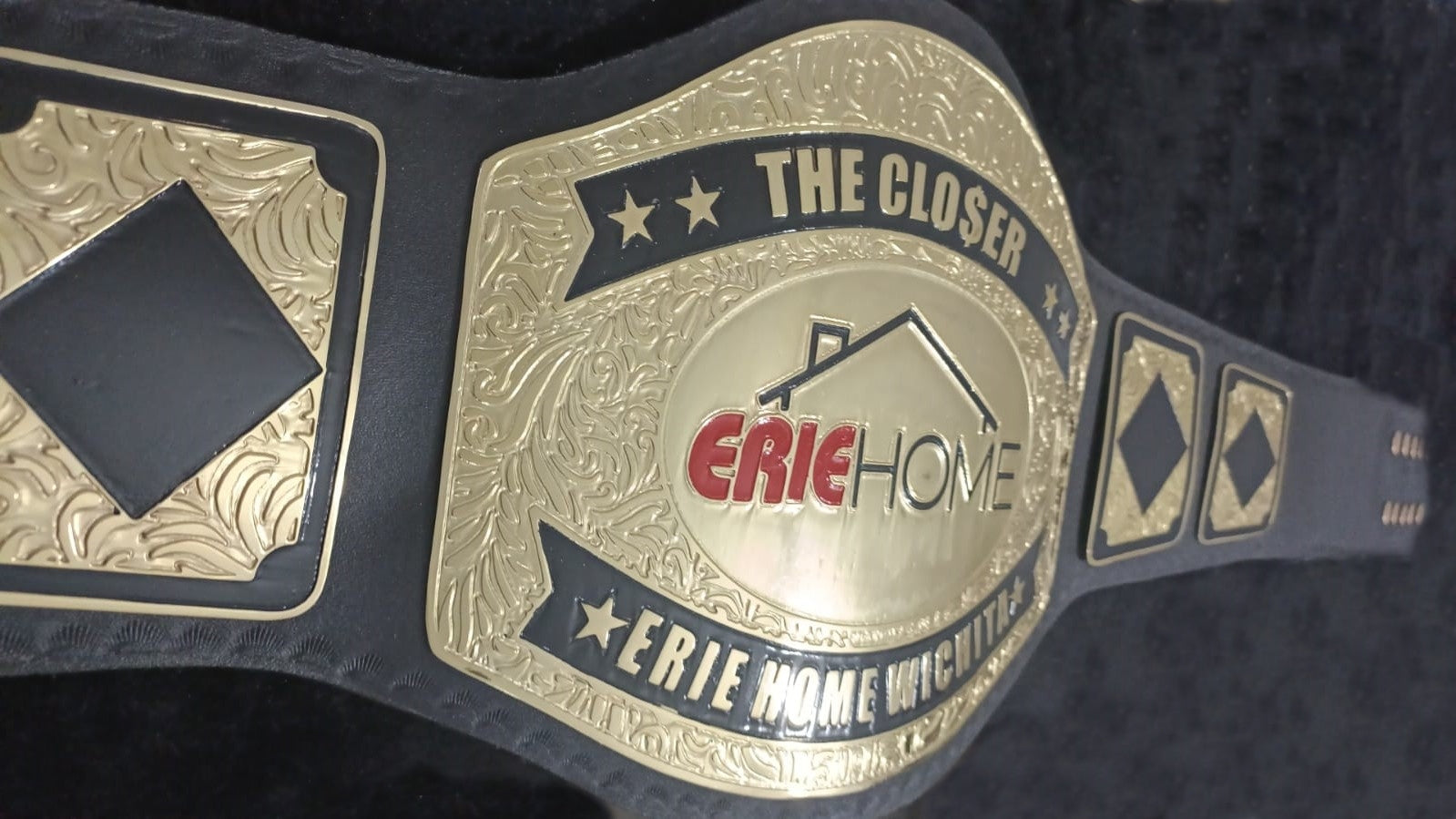 Custom Name and Erie Home Logo Wrestling Championship Belt poshleathers-14b7
