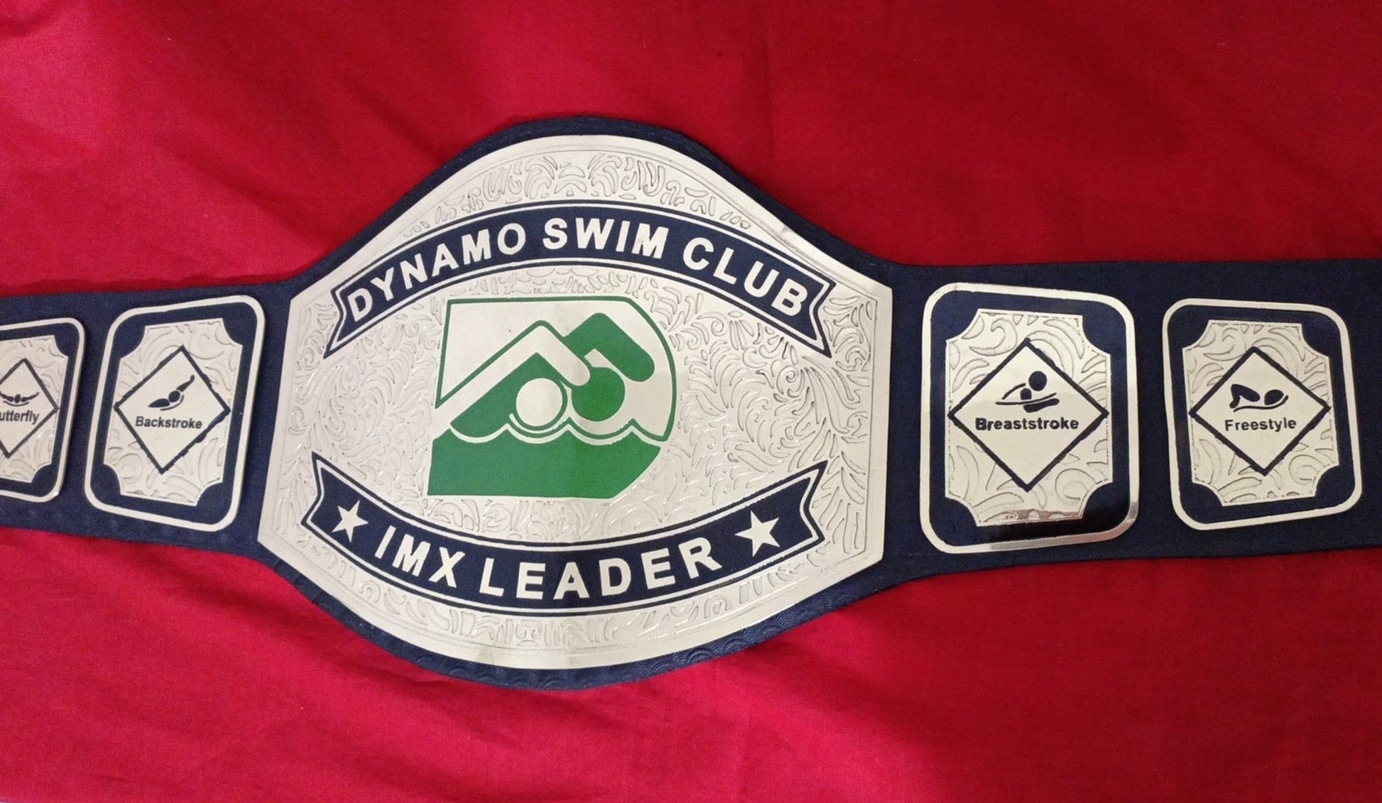 Custom Name and Dynamo Swim Club Logo Wrestling Championship Belt poshleathers-14b7