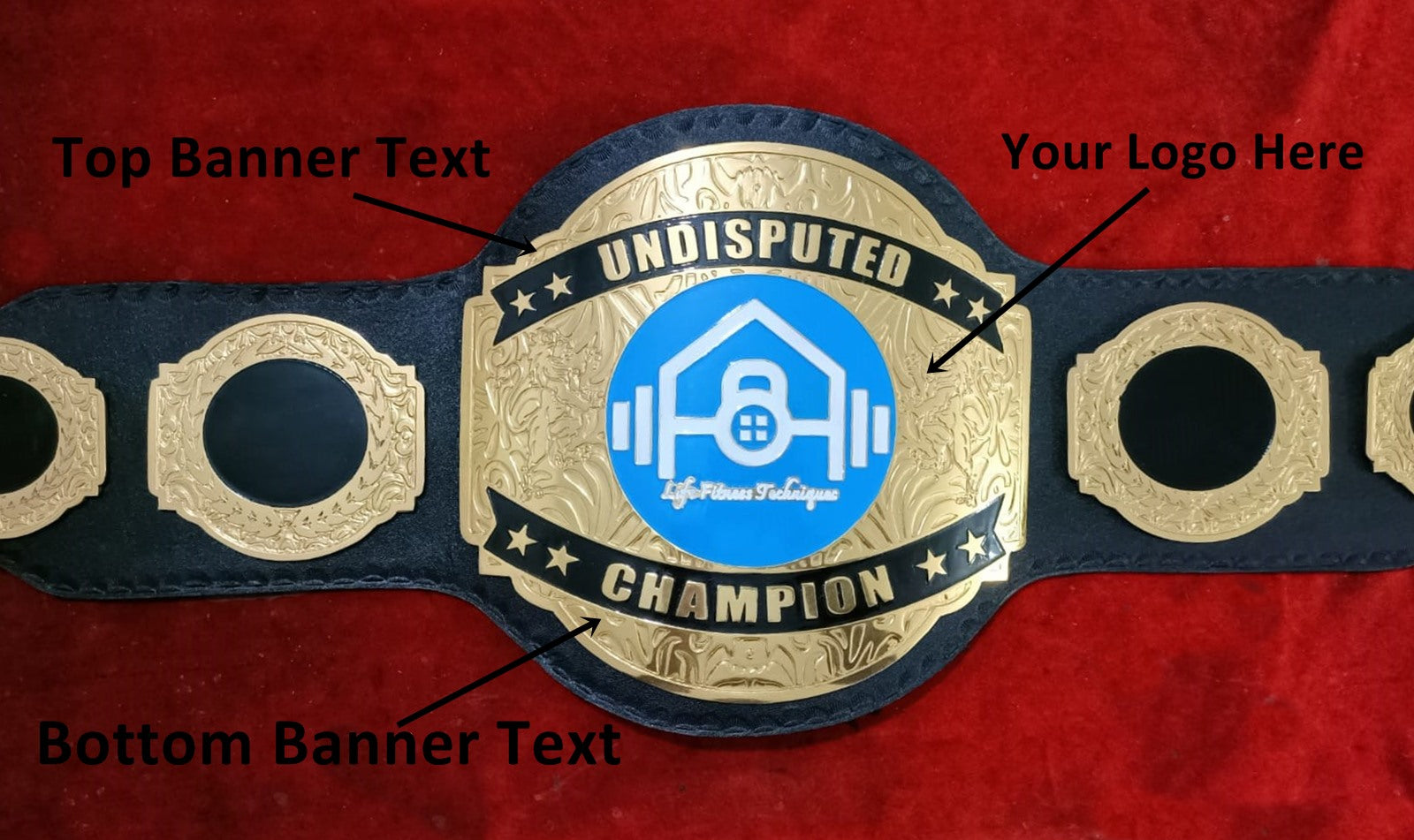 Custom Name and Life Fitness Technique Logo Wrestling Championship Belt - Customize Wrestling Belts