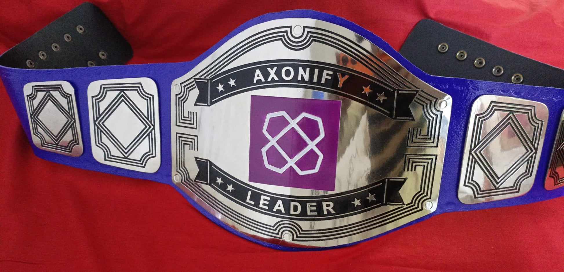 Custom AXonify Logo Wrestling Championship Belt poshleathers-14b7