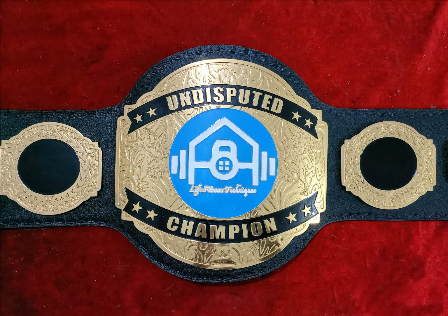 Custom Name and Life Fitness Technique Logo Wrestling Championship Belt poshleathers-14b7