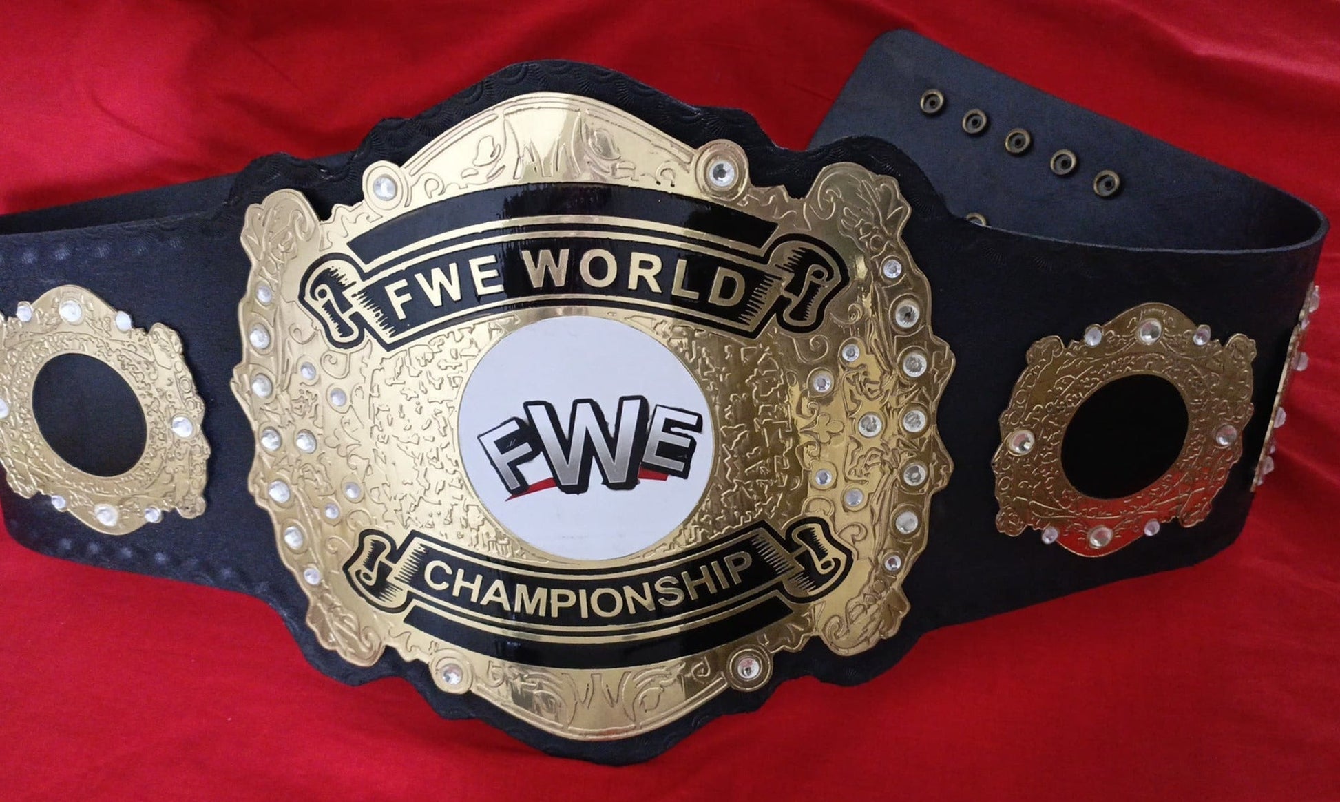 Custom Name and FWE Logo Wrestling Championship Belt poshleathers-14b7